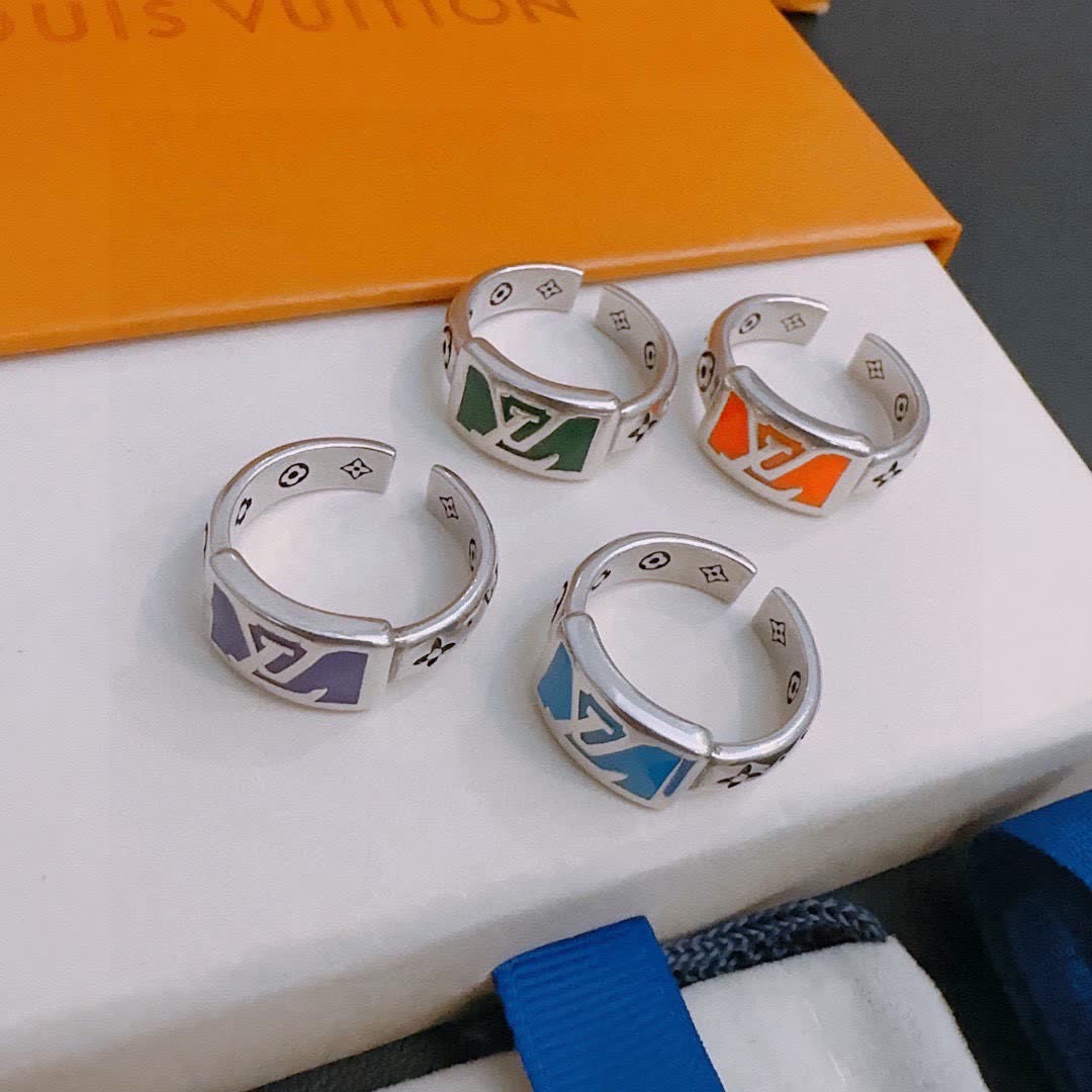 Louis Vuitton Blue Enamel Ring
